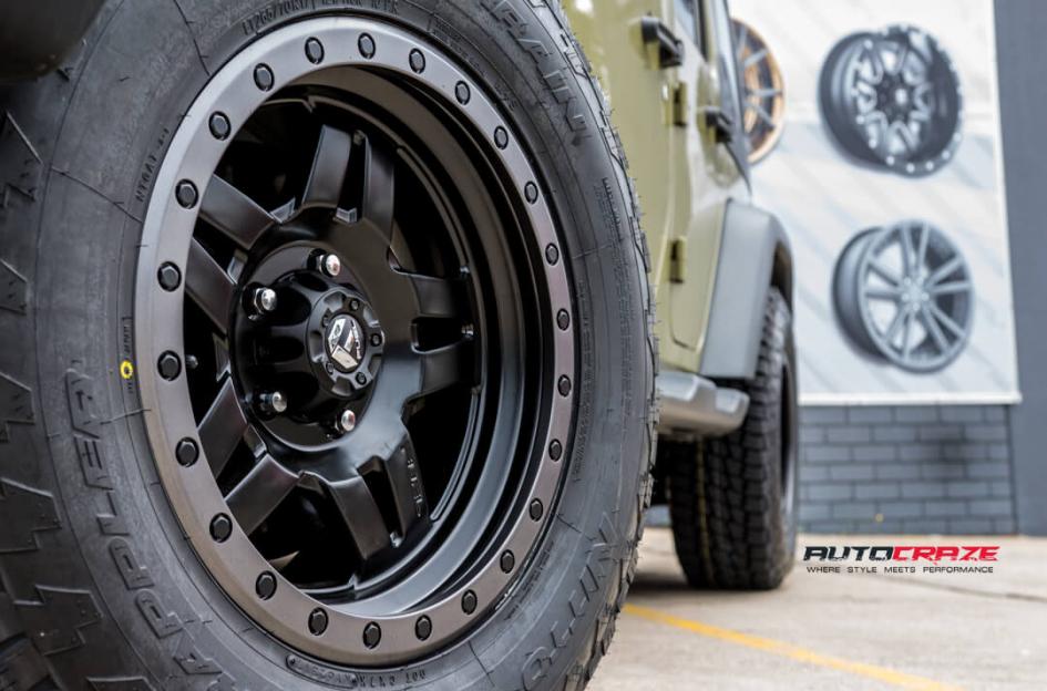 JEEP WRANGLER ANZA MATTE BLACK WITH ANTHRACITE RING